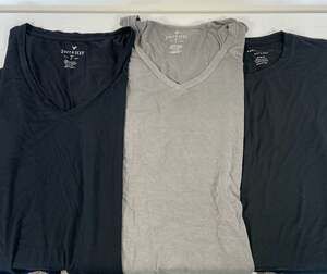 Lot of 3 Women’s American Eagle Oversized Soft & Sexy T-Shirt Black/Grey V-Neck/